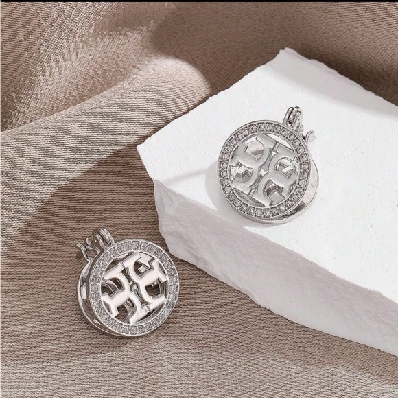Tory Burch Silver Crystal Earrings - Picture 2 of 2
